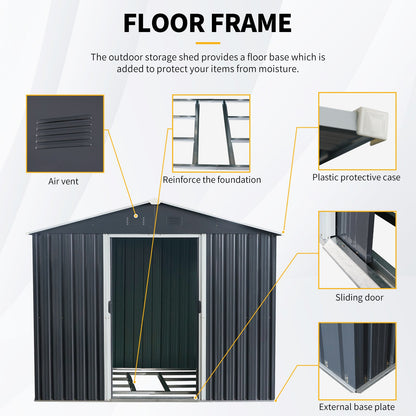 8ft x 10ft Outdoor Metal Storage Shed