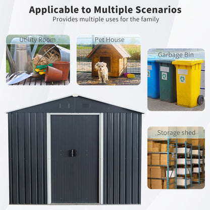 8ft x 10ft Outdoor Metal Storage Shed