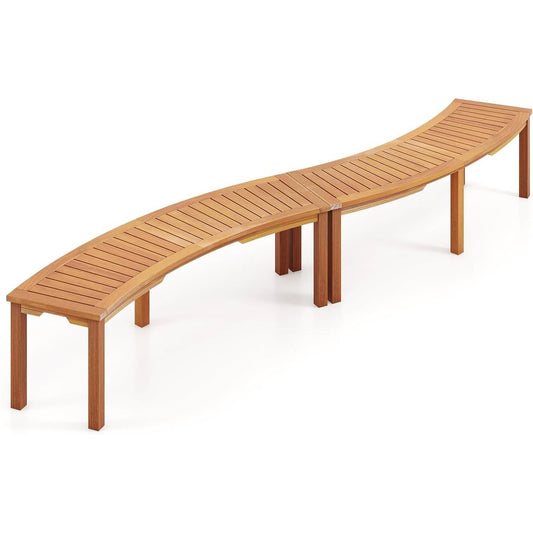 Set Of 2 - Outdoor Wooden Garden Bench